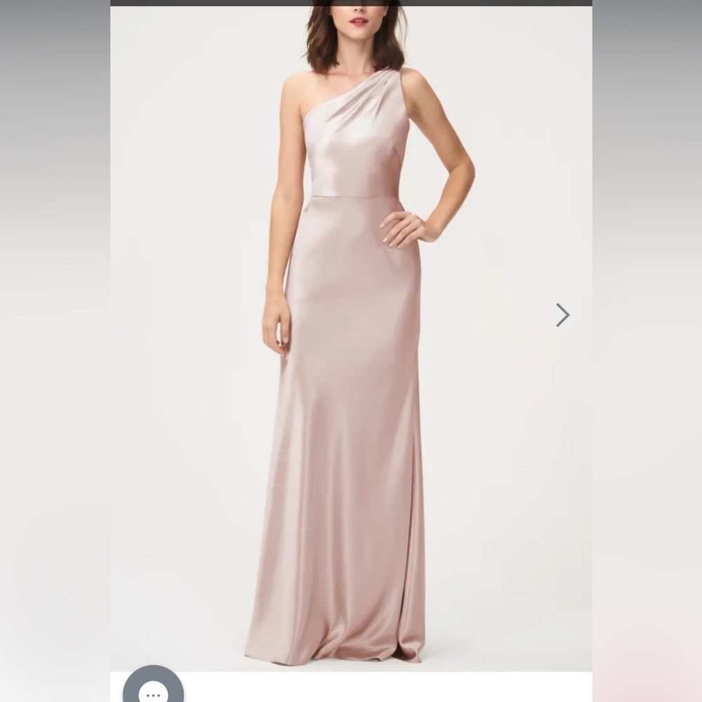 Jenny Yoo One-Shoulder Blush Maxi Dress